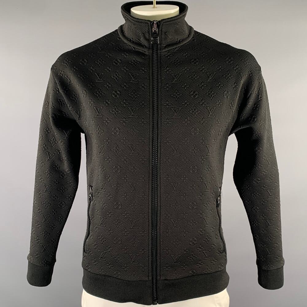 LOUIS VUITTON Size M Black Monogram Polyester Blend Jacket